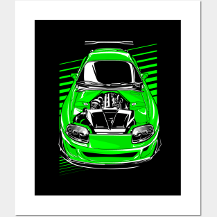 Supra 2JZ Turbo Retro Boost JDM Tuning Fan Car Posters and Art